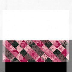 Abstract Pink Grey Stripes Rectangular Jigsaw Puzzl by SpinnyChairDesigns