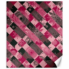 Abstract Pink Grey Stripes Canvas 8  X 10  by SpinnyChairDesigns