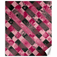 Abstract Pink Grey Stripes Canvas 20  X 24  by SpinnyChairDesigns