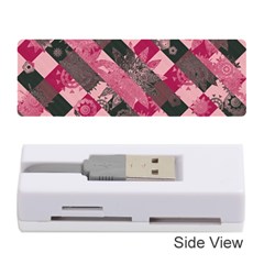 Abstract Pink Grey Stripes Memory Card Reader (stick) by SpinnyChairDesigns