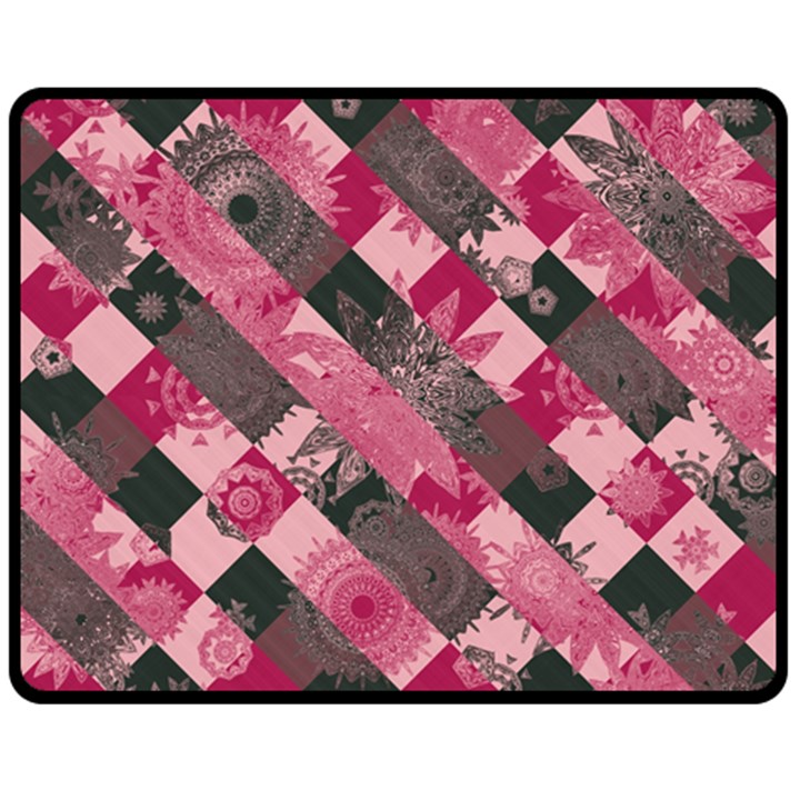 Abstract Pink Grey Stripes Double Sided Fleece Blanket (Medium) 