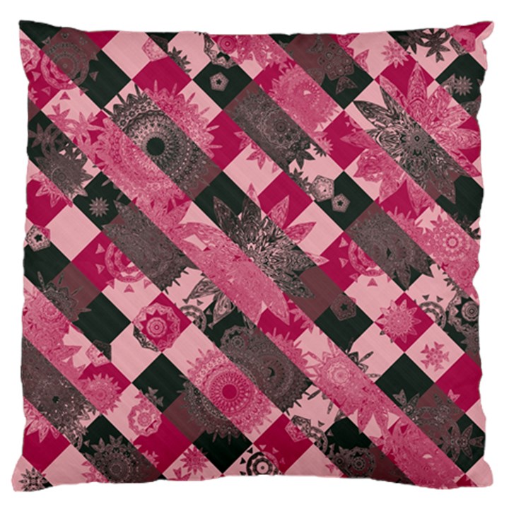 Abstract Pink Grey Stripes Standard Flano Cushion Case (One Side)