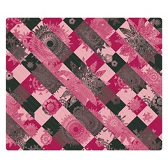 Abstract Pink Grey Stripes Double Sided Flano Blanket (small)  by SpinnyChairDesigns