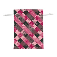 Abstract Pink Grey Stripes Lightweight Drawstring Pouch (m) by SpinnyChairDesigns