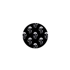 Black And White Skulls 1  Mini Buttons by SpinnyChairDesigns