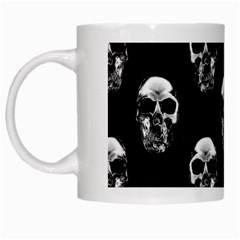 Black And White Skulls White Mugs by SpinnyChairDesigns