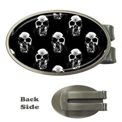 Black And White Skulls Money Clips (oval)  by SpinnyChairDesigns