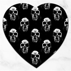 Black And White Skulls Jigsaw Puzzle (heart) by SpinnyChairDesigns