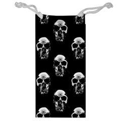 Black And White Skulls Jewelry Bag by SpinnyChairDesigns