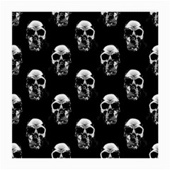 Black And White Skulls Medium Glasses Cloth by SpinnyChairDesigns