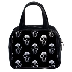 Black And White Skulls Classic Handbag (two Sides) by SpinnyChairDesigns