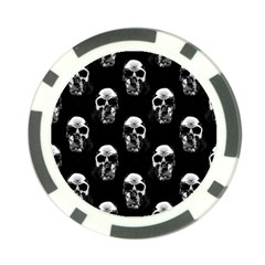 Black And White Skulls Poker Chip Card Guard (10 Pack)