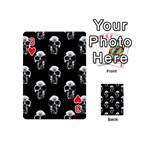 Black and White Skulls Playing Cards 54 Designs (Mini) Front - Heart3