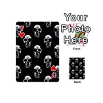 Black and White Skulls Playing Cards 54 Designs (Mini) Front - Heart7