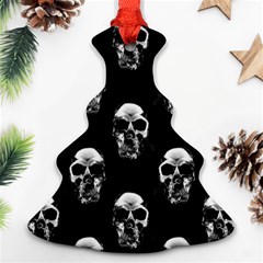 Black And White Skulls Christmas Tree Ornament (two Sides) by SpinnyChairDesigns