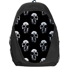 Black And White Skulls Backpack Bag by SpinnyChairDesigns