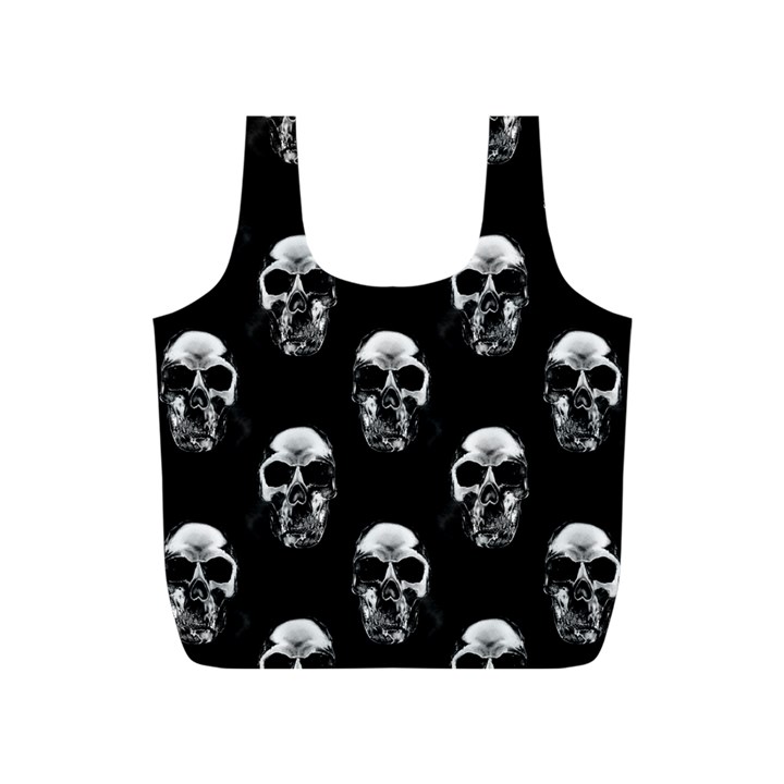 Black and White Skulls Full Print Recycle Bag (S)