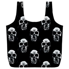 Black And White Skulls Full Print Recycle Bag (xxxl) by SpinnyChairDesigns