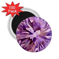 Plum Purple Abstract Floral Pattern 2 25  Magnets (100 Pack)  by SpinnyChairDesigns