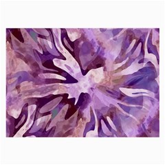 Plum Purple Abstract Floral Pattern Large Glasses Cloth by SpinnyChairDesigns