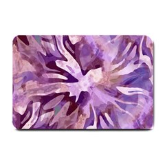 Plum Purple Abstract Floral Pattern Small Doormat  by SpinnyChairDesigns