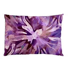 Plum Purple Abstract Floral Pattern Pillow Case by SpinnyChairDesigns