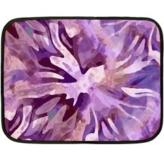 Plum Purple Abstract Floral Pattern Fleece Blanket (mini) by SpinnyChairDesigns