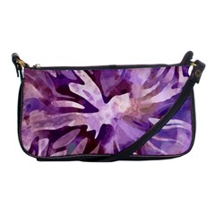 Plum Purple Abstract Floral Pattern Shoulder Clutch Bag by SpinnyChairDesigns