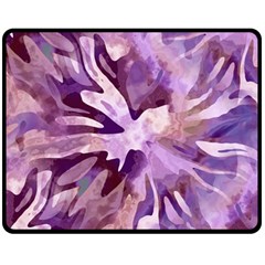 Plum Purple Abstract Floral Pattern Fleece Blanket (medium)  by SpinnyChairDesigns