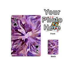 Plum Purple Abstract Floral Pattern Playing Cards 54 Designs (mini) by SpinnyChairDesigns