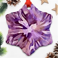 Plum Purple Abstract Floral Pattern Ornament (snowflake) by SpinnyChairDesigns