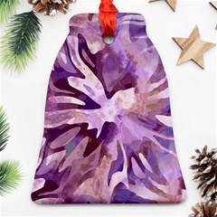 Plum Purple Abstract Floral Pattern Ornament (bell) by SpinnyChairDesigns