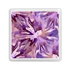 Plum Purple Abstract Floral Pattern Memory Card Reader (square) by SpinnyChairDesigns