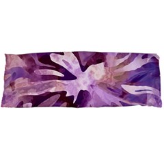 Plum Purple Abstract Floral Pattern Body Pillow Case Dakimakura (two Sides) by SpinnyChairDesigns