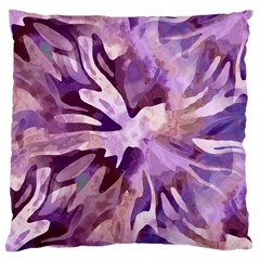 Plum Purple Abstract Floral Pattern Large Cushion Case (two Sides) by SpinnyChairDesigns