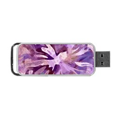 Plum Purple Abstract Floral Pattern Portable Usb Flash (two Sides) by SpinnyChairDesigns