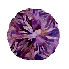 Plum Purple Abstract Floral Pattern Standard 15  Premium Flano Round Cushions by SpinnyChairDesigns