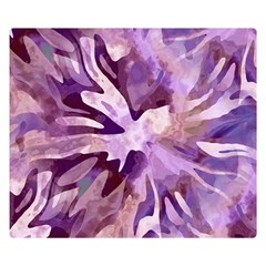 Plum Purple Abstract Floral Pattern Double Sided Flano Blanket (small)  by SpinnyChairDesigns