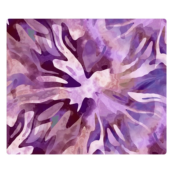 Plum Purple Abstract Floral Pattern Double Sided Flano Blanket (Small) 