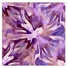 Plum Purple Abstract Floral Pattern Large Satin Scarf (square) by SpinnyChairDesigns