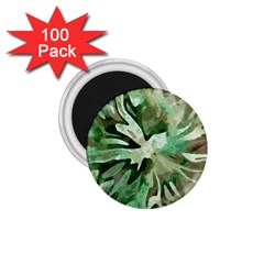 Green Brown Abstract Floral Pattern 1 75  Magnets (100 Pack)  by SpinnyChairDesigns