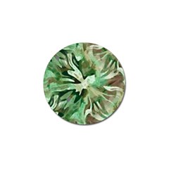 Green Brown Abstract Floral Pattern Golf Ball Marker by SpinnyChairDesigns