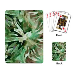 Green Brown Abstract Floral Pattern Playing Cards Single Design (rectangle) by SpinnyChairDesigns