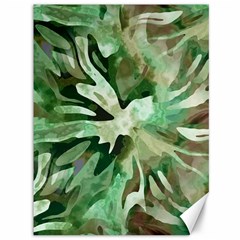 Green Brown Abstract Floral Pattern Canvas 36  X 48  by SpinnyChairDesigns