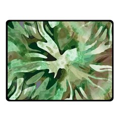 Green Brown Abstract Floral Pattern Fleece Blanket (small) by SpinnyChairDesigns