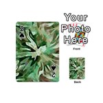 Green Brown Abstract Floral Pattern Playing Cards 54 Designs (Mini) Front - Spade2