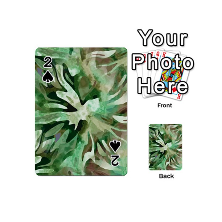 Green Brown Abstract Floral Pattern Playing Cards 54 Designs (Mini)