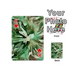 Green Brown Abstract Floral Pattern Playing Cards 54 Designs (Mini) Front - HeartK