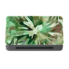 Green Brown Abstract Floral Pattern Memory Card Reader With Cf by SpinnyChairDesigns