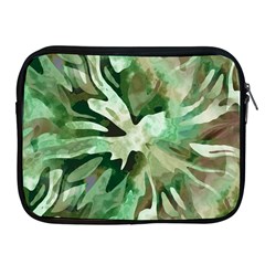 Green Brown Abstract Floral Pattern Apple Ipad 2/3/4 Zipper Cases by SpinnyChairDesigns